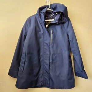 BARBOUR Glaciers Hooded Rain Jacket Coat Navy Women’s 10 Waterproof Breathable